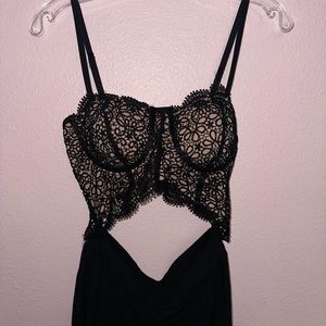 Brallete top and bell bottom pants, Black, Small